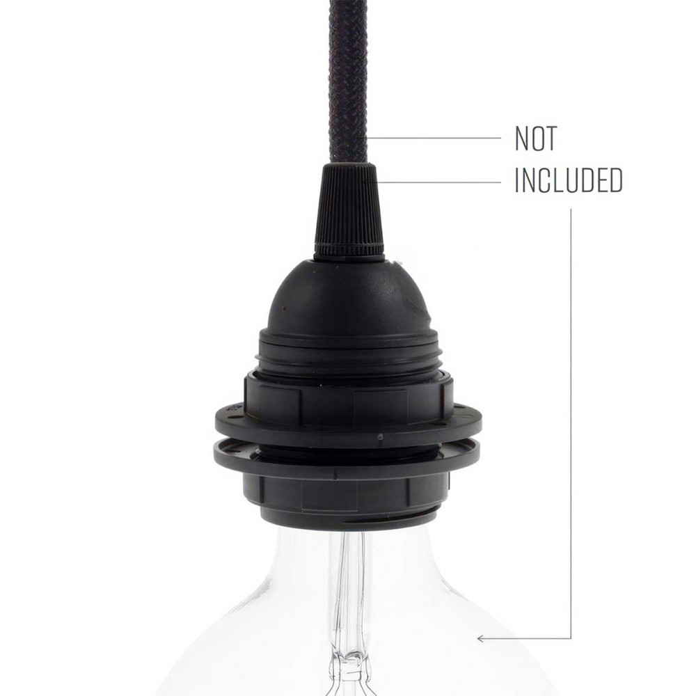 ETO- douille de lampe vintage E26 E27 (Noir)Support De Lampe De Plafond E26  E27 Vintage Avec Accessoires outillage culot Noir
