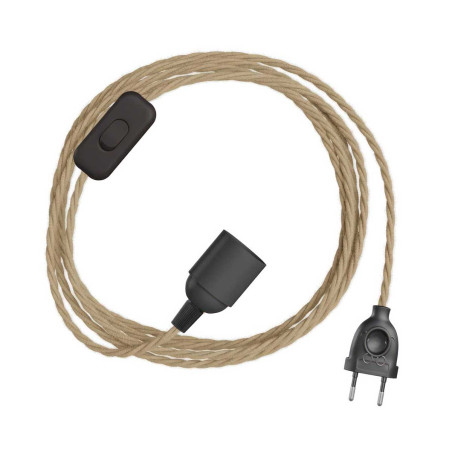 cordon torsadé jute pour lampe baladeuse