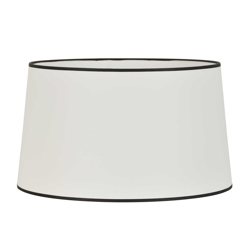 Abat-jour conique large blanc et noir d45cm