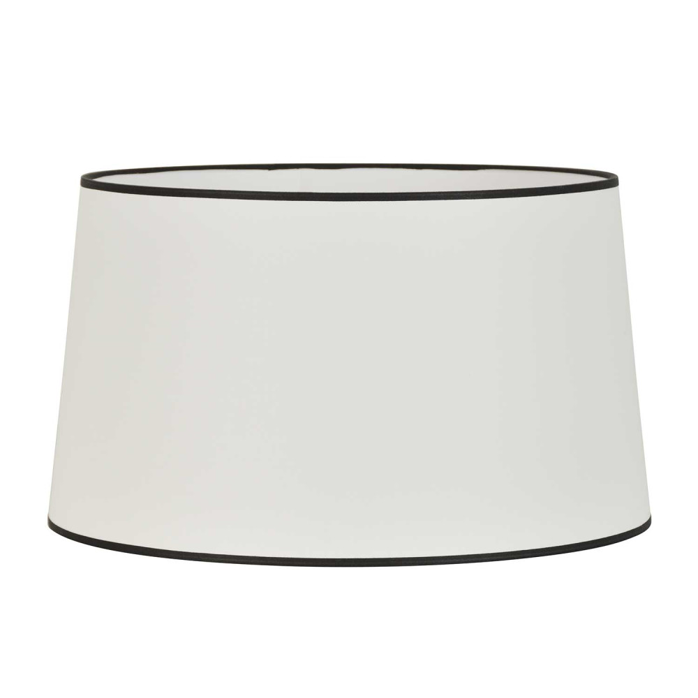 Abat-jour conique large blanc et noir d45cm