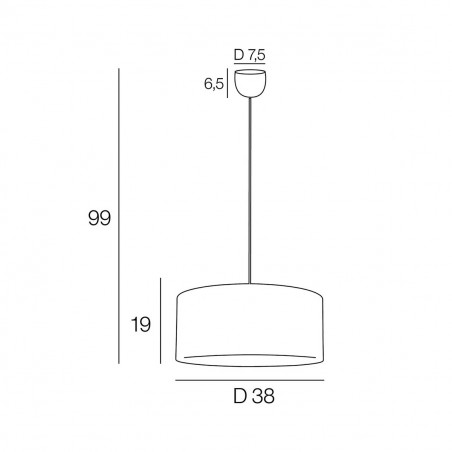 Suspension ronde naturelle