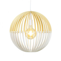 Suspension boule en bois de peuplier