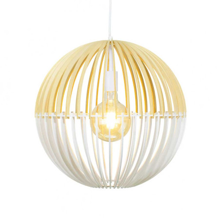 Suspension boule en bois de peuplier