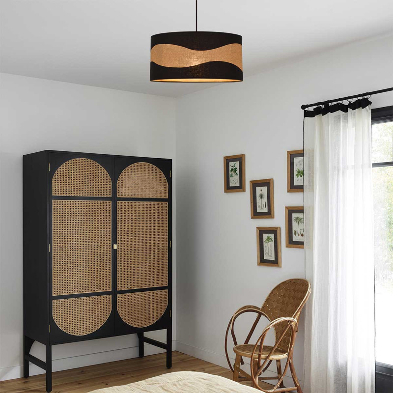 Suspension cylindre havana/noire Suspension cylindre havana/noire