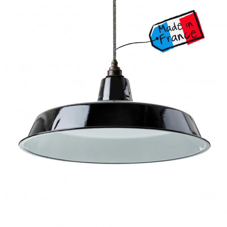 Suspension industrielle noire 45cm