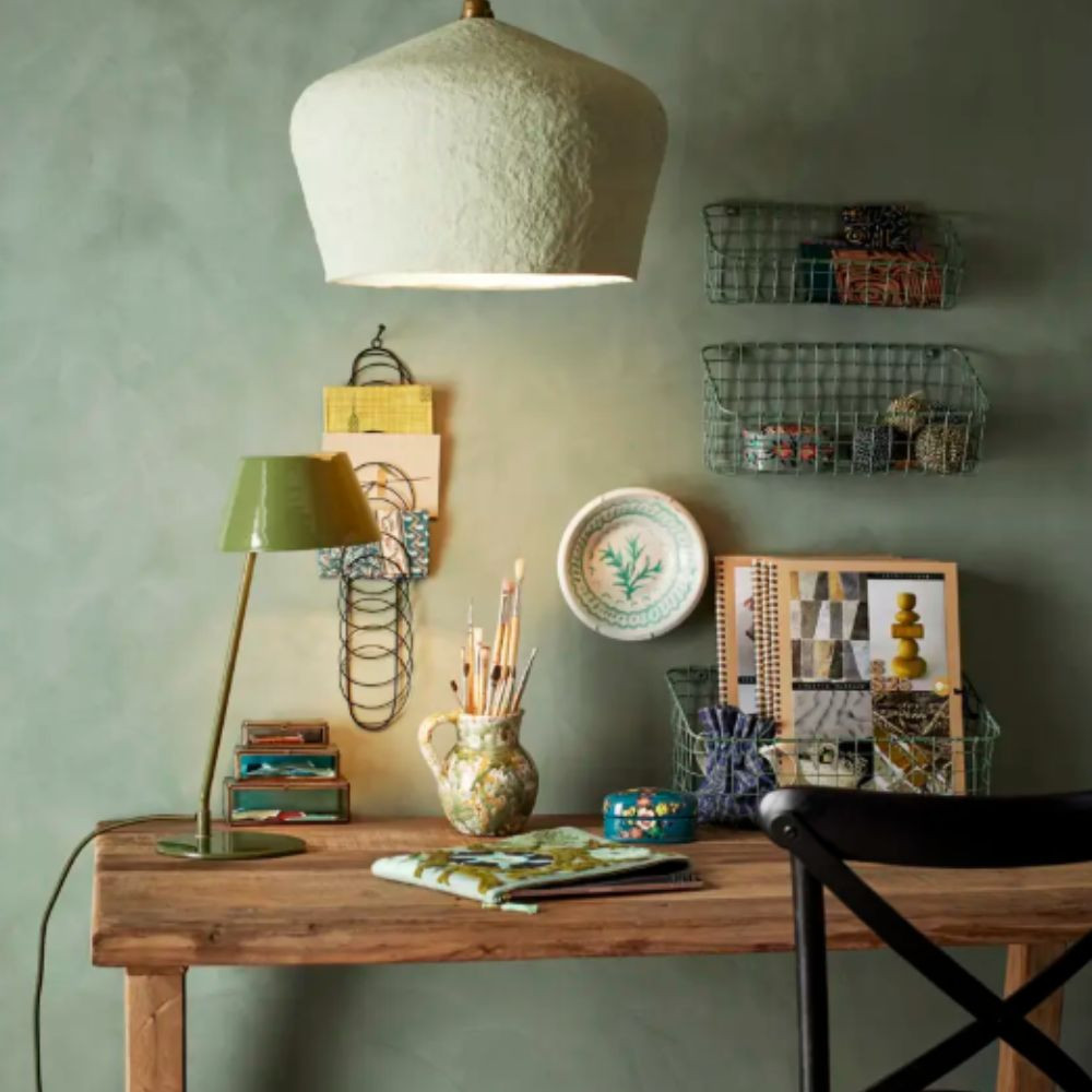 Lampe de table émaillée vert Lampe de table émaillée vert