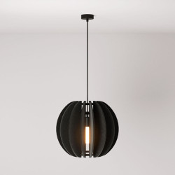 Suspension avec abat-jour elliptique noir