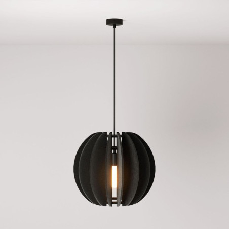 Suspension avec abat-jour elliptique noir