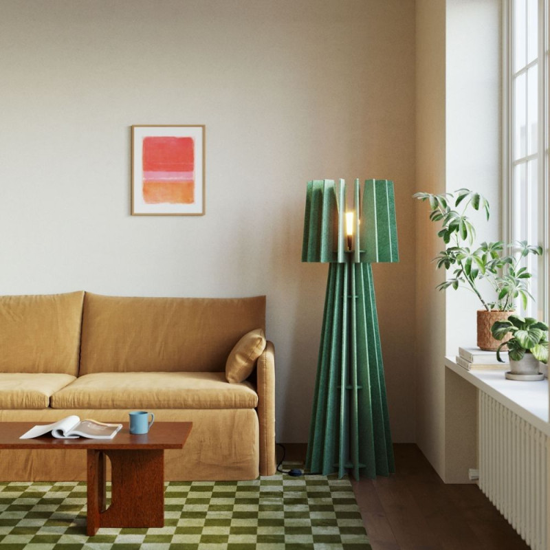 Lampadaire insonorisant vert mélangé Lampadaire insonorisant vert mélangé