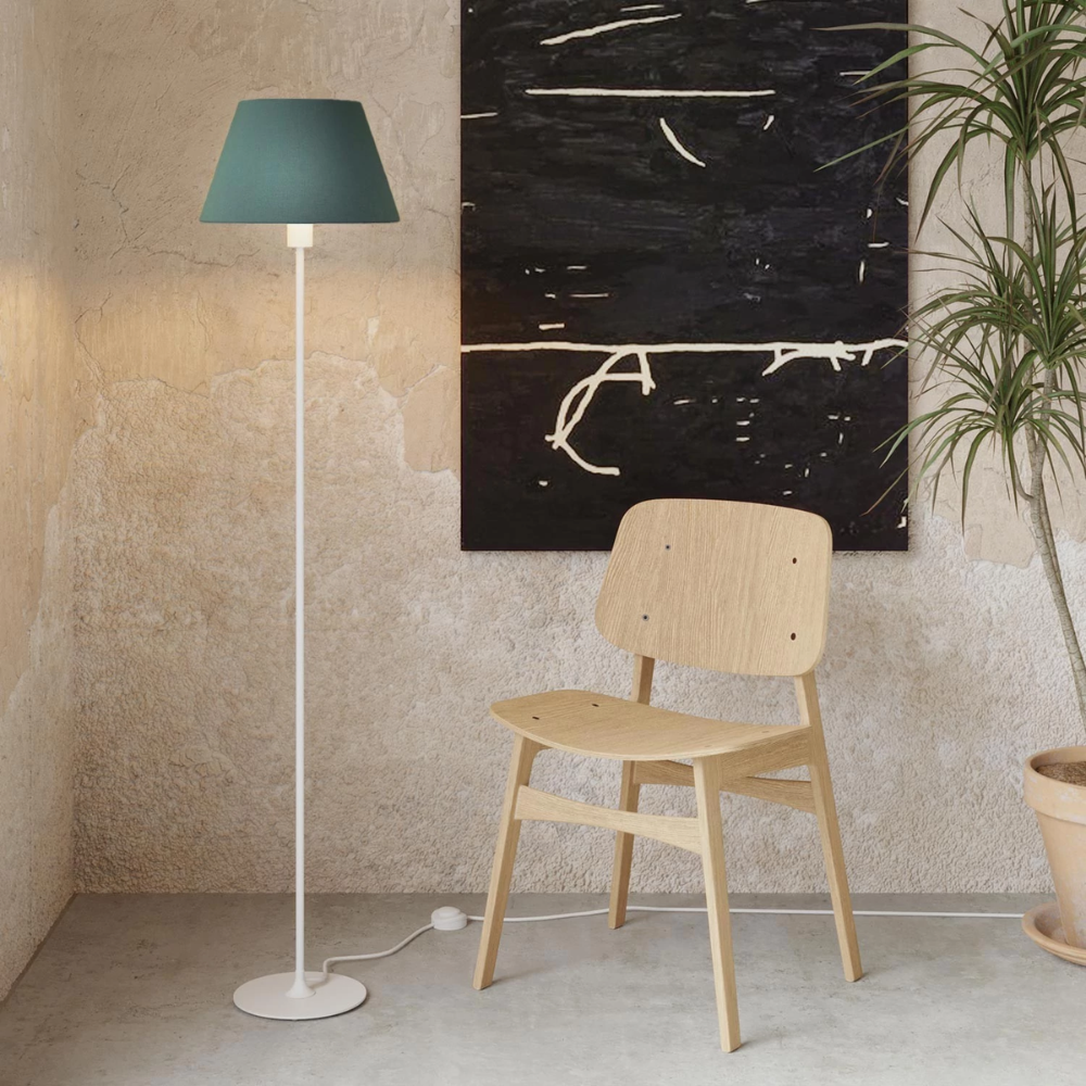 Abat jour bleu canard lampe