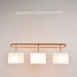 lustre bois et métal