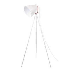 Lampadaire trépied métal blanc et cuivre
