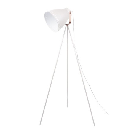 Lampadaire trépied métal blanc et cuivre