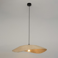 suspension abat-jour rotin