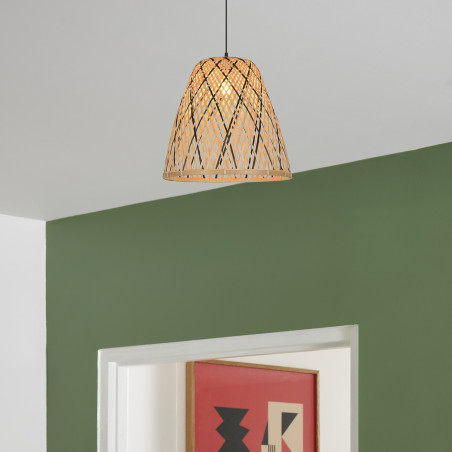suspension conique bambou