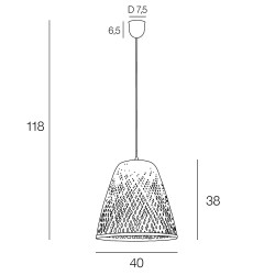 Dimensions suspension en bambou