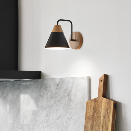 Applique murale scandinave bois et métal