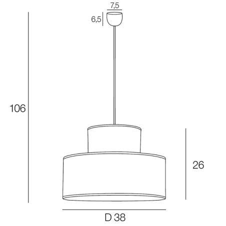 Suspension abat-jour double cylindre dimensions
