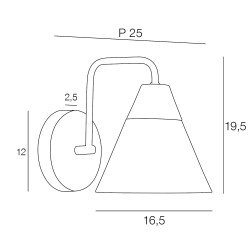 Applique conique bois & métal – dimensions pratiques