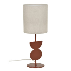 Lampe de chevet au design élégant – base ronde en métal et abat-jour en tissu Lampe de chevet au design élégant – base ronde en métal et abat-jour en tissu