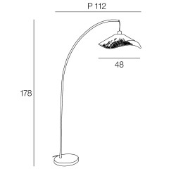 Lampadaire arc – proportions pratiques et équilibrées Lampadaire arc – proportions pratiques et équilibrées