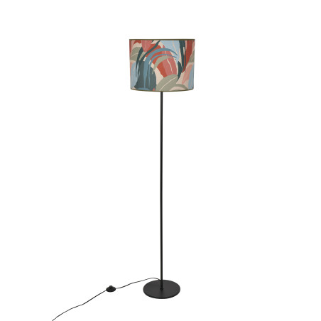 Lampadaire abat jour imprimé plante