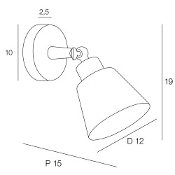 Dimensions applique murale conique noire