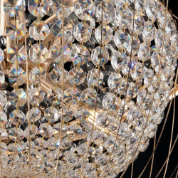 Lustre cristaux et métal doré