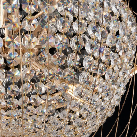 Lustre cristaux et métal doré