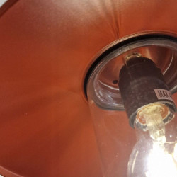 lampe d'extérieur rouge col de cygne