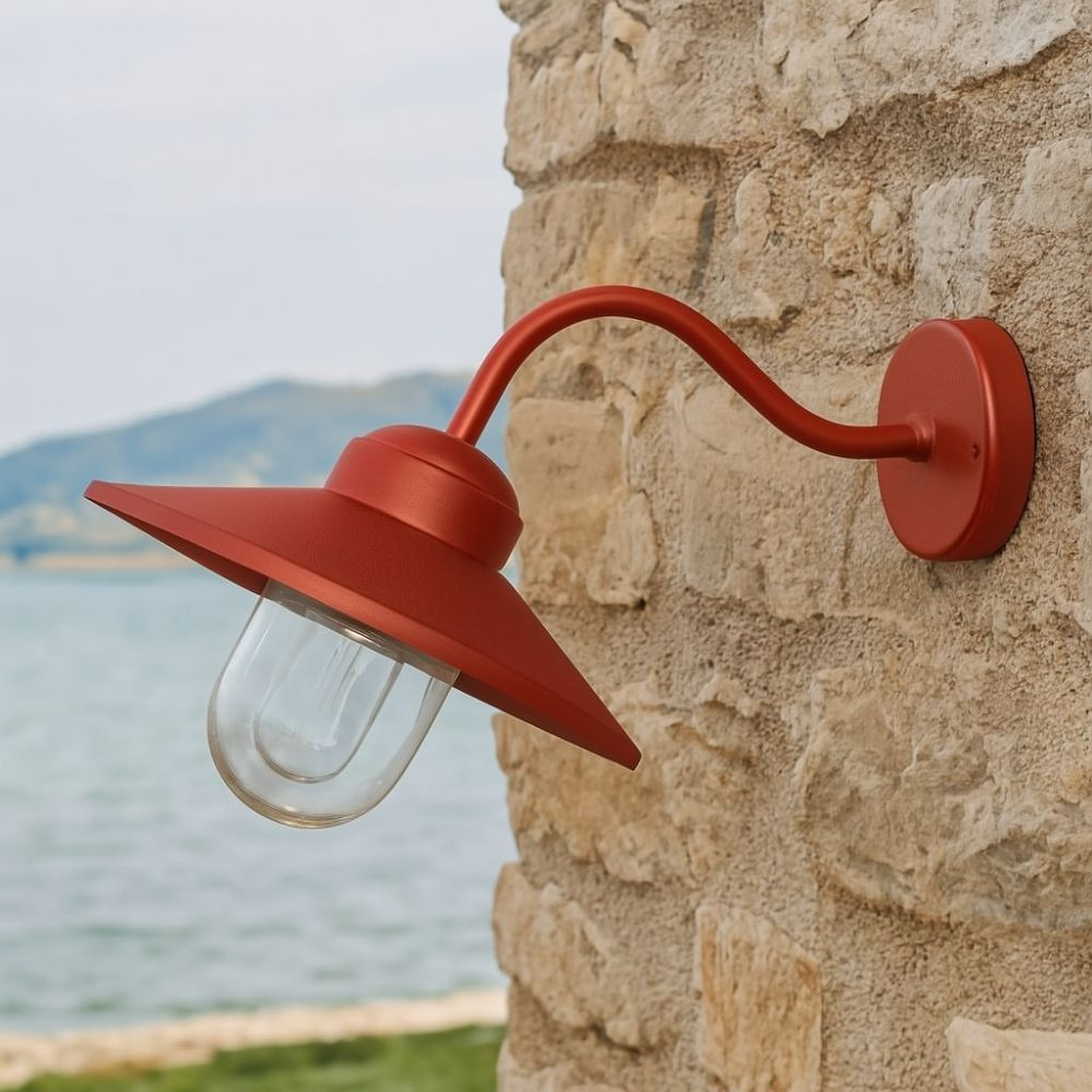 applique extérieur inox rouge