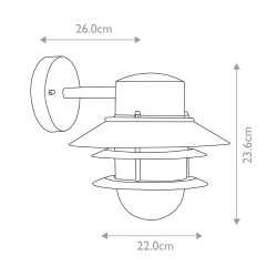 Dimensions applique extérieur acier