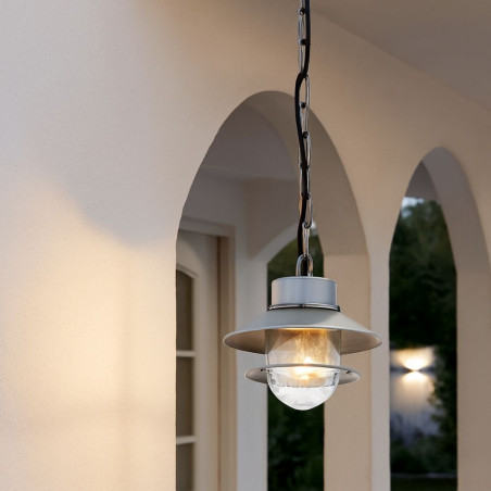 Suspension extérieure chaîne argent – acier galvanisé
