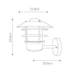 Dimensions applique extérieure industrielle