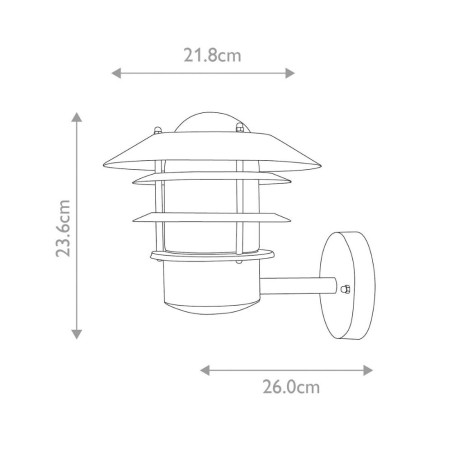 Dimensions applique extérieure industrielle
