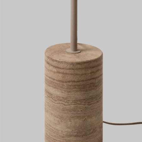 Lampadaire boule travertin