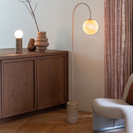 Lampadaire boule marbre