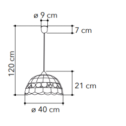 Dimensions plafonnier rétro nacré fruit Dimensions plafonnier rétro nacré fruit