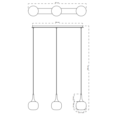 dimensions suspension boules blanches