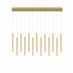 Suspension LED 13 pendentifs métal or pour style contemporain