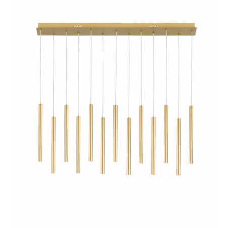 Suspension LED 13 pendentifs métal or pour style contemporain