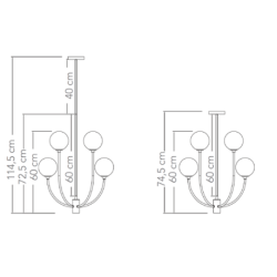 Dimensions suspension métal boule