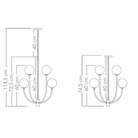 Dimensions suspension métal boule