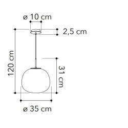 Suspension blanche boule