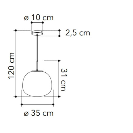 Suspension blanche boule