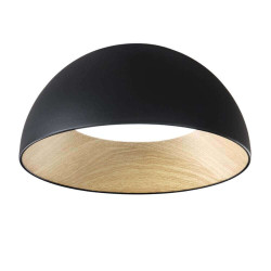 plafonnier noir et bois