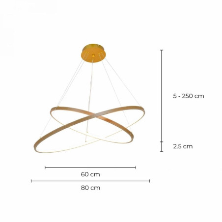dimension suspension circulaire marron