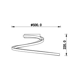 dimensions plafonnier led doré