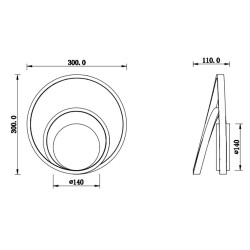 Applique murale LED spirales dimension