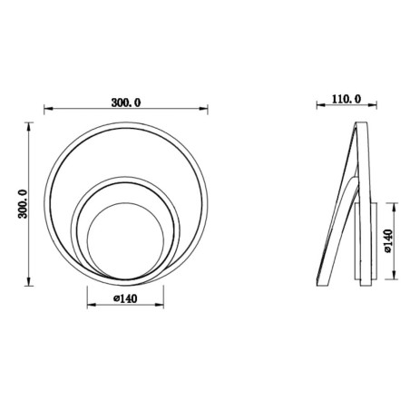 Applique murale LED spirales dimension